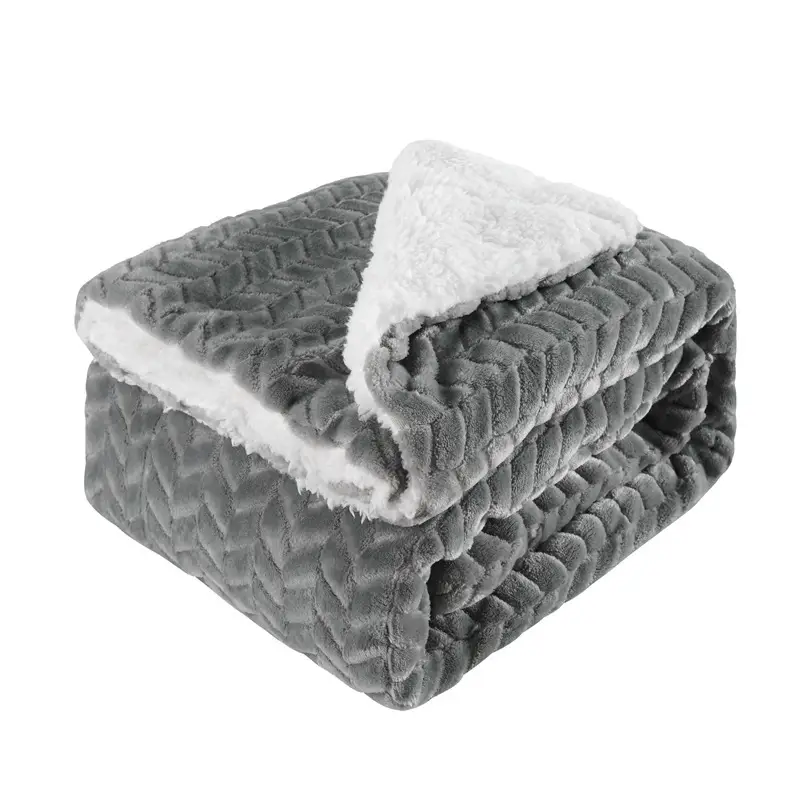 Thickened Flannel Lamb Wool Composite Double Blanket Leisure Blanket Gift