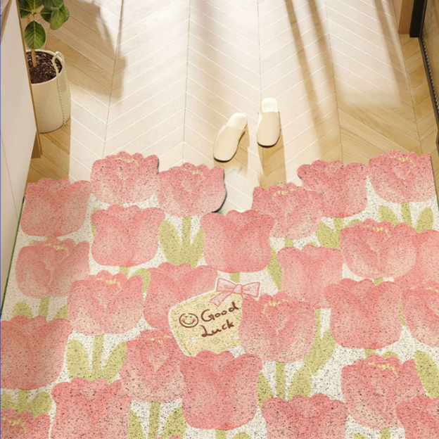Tulip Foot Mat Pvc Wire Ring Entry Door Mat Carpet