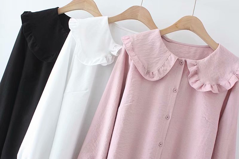 Title 7, Ruffle Collar Long-sleeved Bottoming Shirt