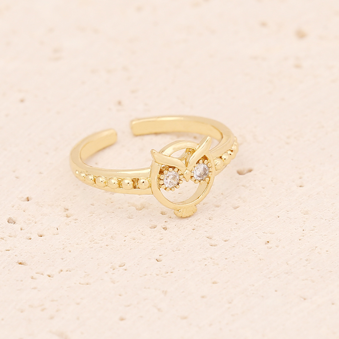 European And American Owl Personality Fashion Zircon Female Ring