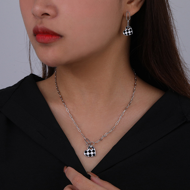 Pure Silver Earrings Niche Ins Style Heart-shaped Fashion