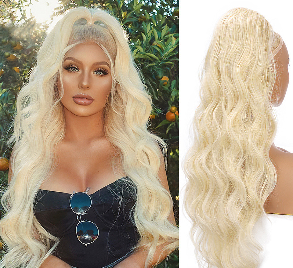 Парик Большая волна Шнурок Конский хвост Матовый Высокотемпературный шелковый парик из химического волокна