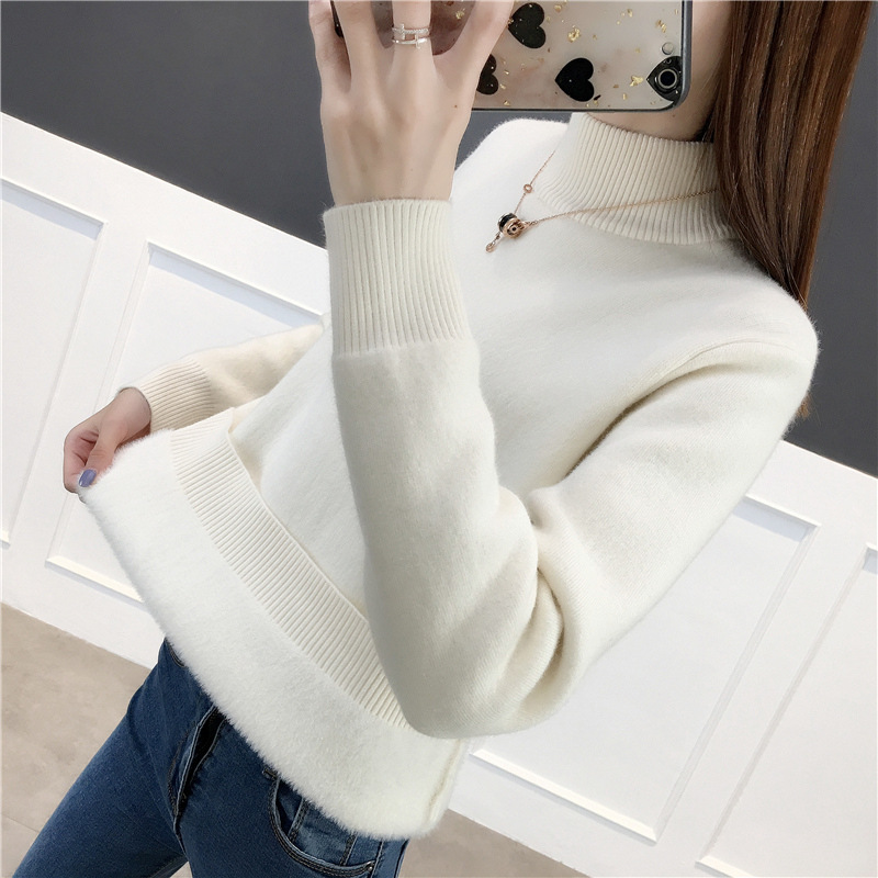 Title 2, All-in-One-Samt-Halbrollkragenpullover Damen He...