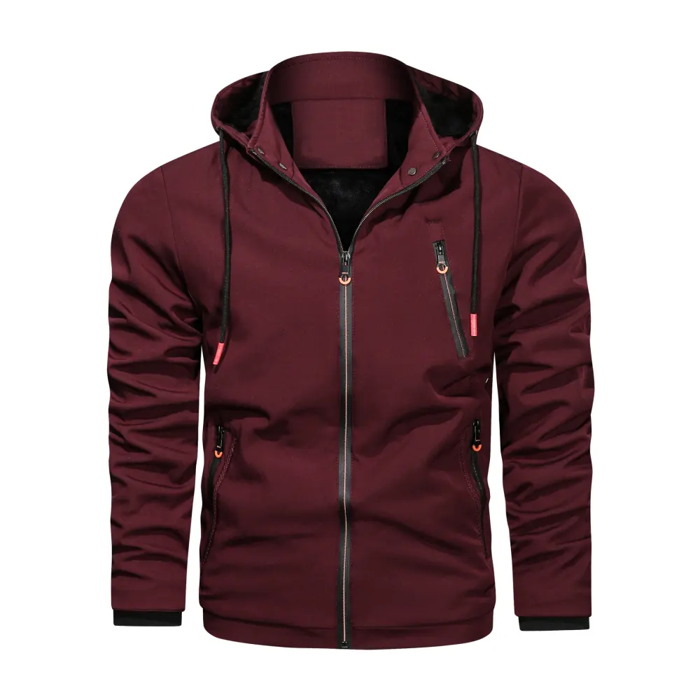 Spring and Autumn Men Detachable Hooded Jacket