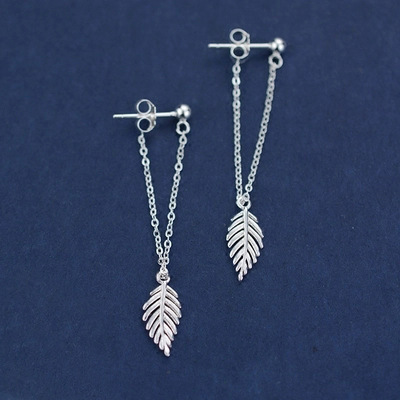 Fashion Long Leaf Back Earrings