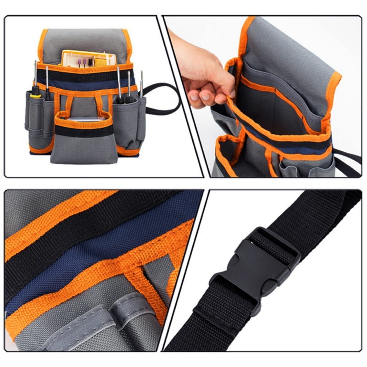 Double Tool Belt Pouch 12 Pocket Heavy Duty Joiners Carpenter Builders Nails UK — image 4