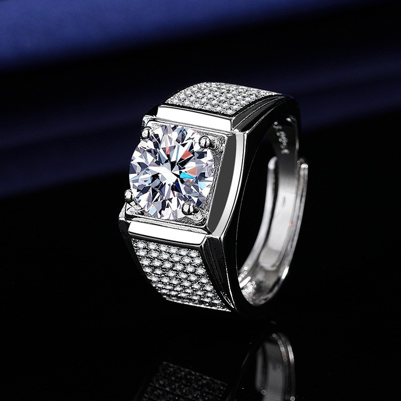 Elegant 1ct Simulated Moissanite Six Prong Ring Luxury Wedding Jewelry For Women thumbnail 7