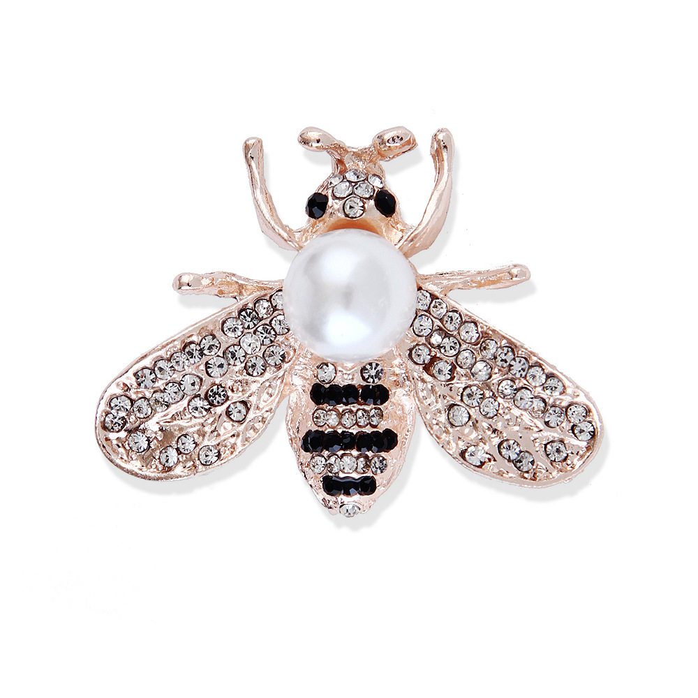 Title 8, Three-dimensional Alloy Pearl Full Diamond Bee ...