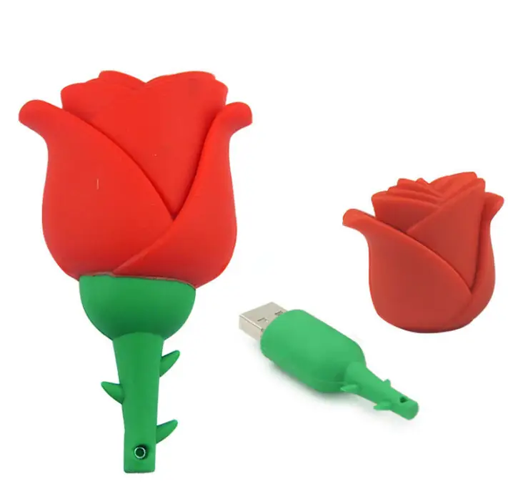 Fashion personality creative cute cartoon anime rose shape USB drive