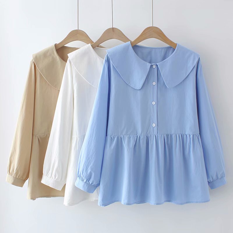 Fashion Simple Solid Color Shirt Cotton Three-color Baby