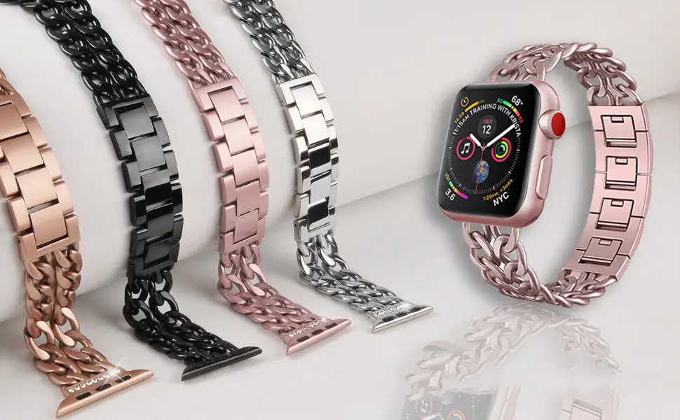 Watch Strap Metal Denim Chain