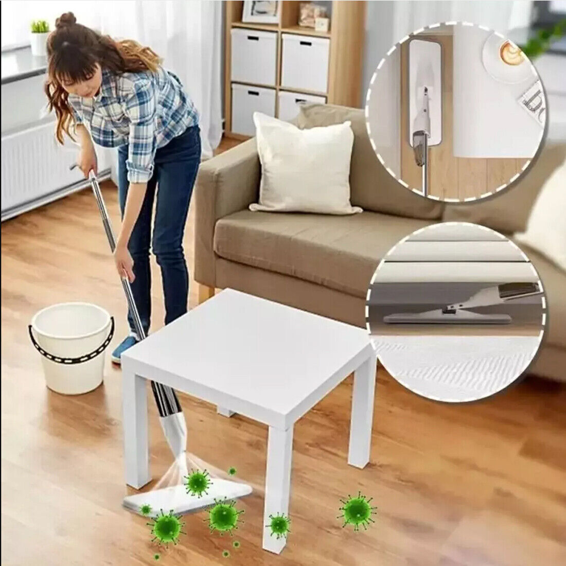 Spray Mop Microfibre Pad Floor Cleaning For All Types Bottle- 2 Pads — image 9
