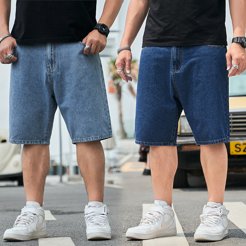 Thin Loose Straight Male Denim Plus-sized Oversized Shorts
