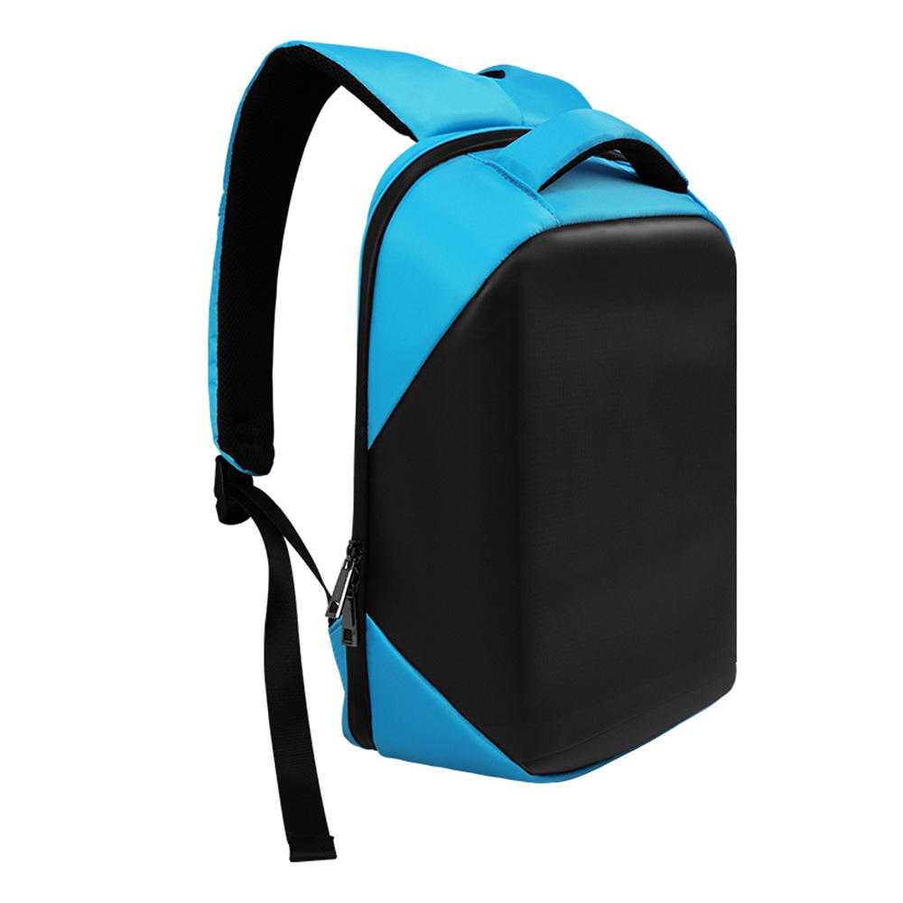 Regular LED Backpack Riding Backpack DIY Text Animation Polyester Material Hot Sale - Blue Bluetooth