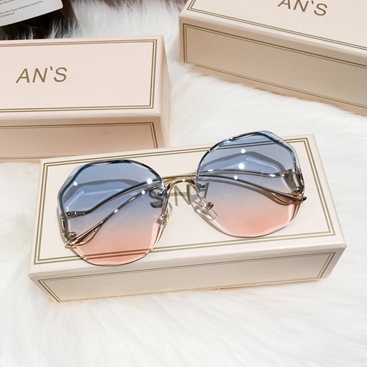 Title 6, Frameless Cut-Edge Tan Gradient Sunglasses