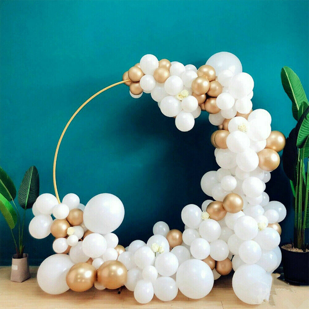 2M Round Hoop Balloon Arch Backdrop Flower Gold Display Stand Frame Wedding New — image 6