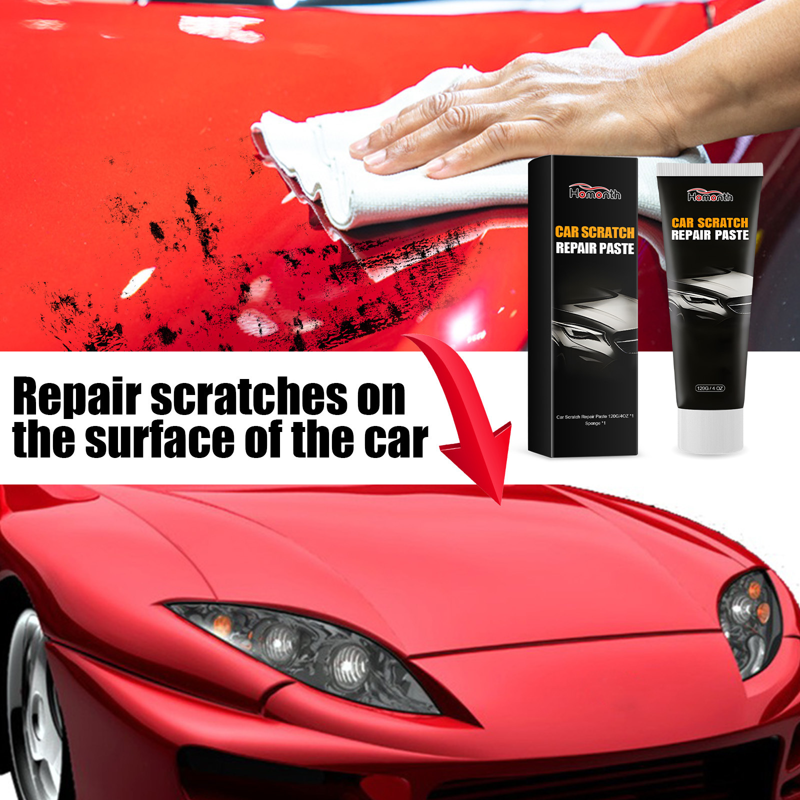 Homonth Cross-border Car Scratch Repair Paste, Deep Repair And Polishing Paste For Car Paint Scratches. 3