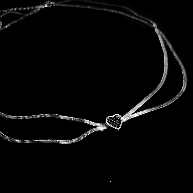 Y2k Minority Love Titanium Steel Double-layer Necklace
