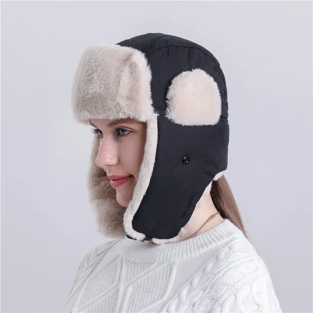 Thickened Lei Feng Hat Warm Hat In Autumn And Winter Black - Shop at LoveMi