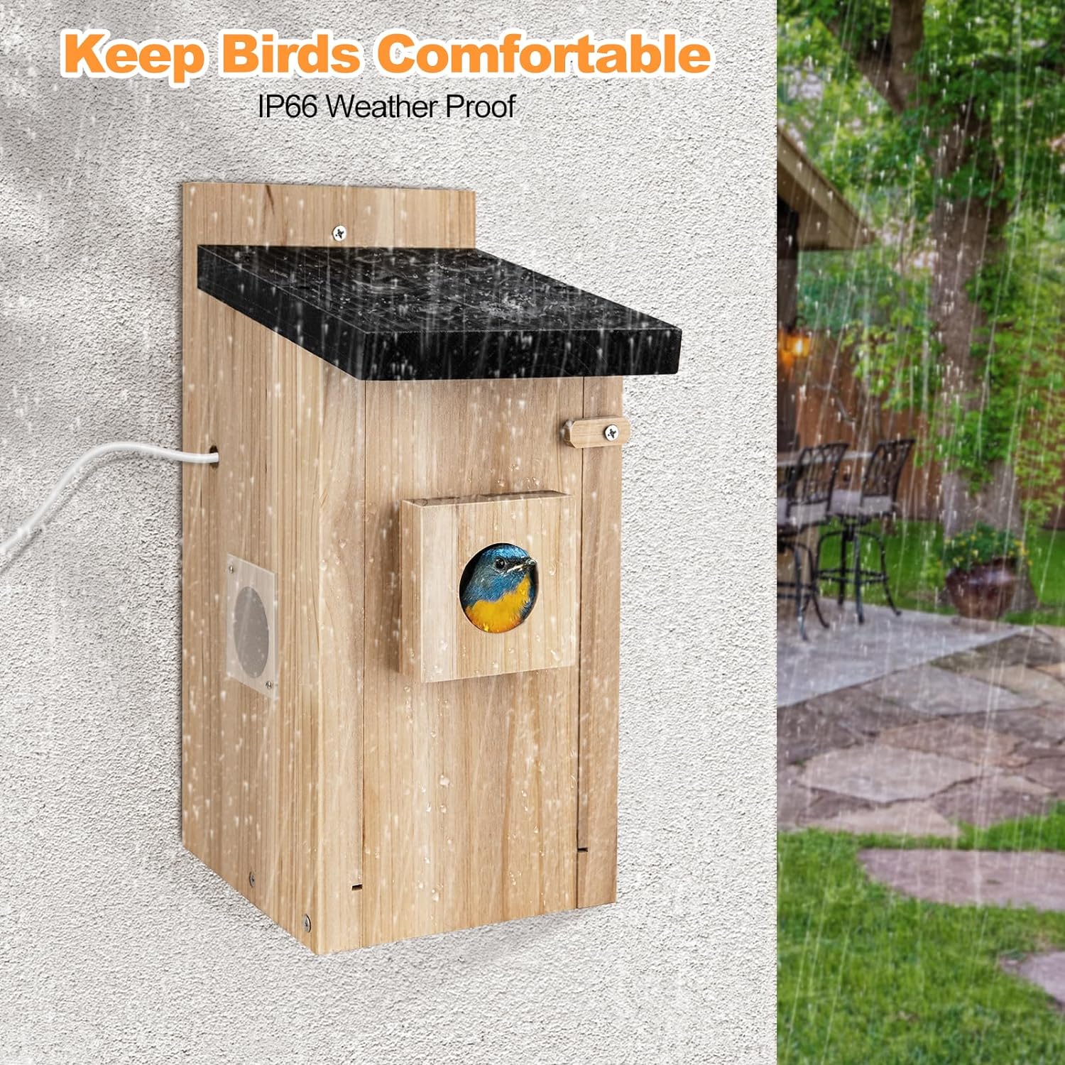 Smart Bird House With Camera, 3MP Birdhouse Camera For Outdoors, Auto Capture Bird Videos & Motion Detection, Watch Bird Nesting & Hatching In Real Time, DIY Ideal Gift