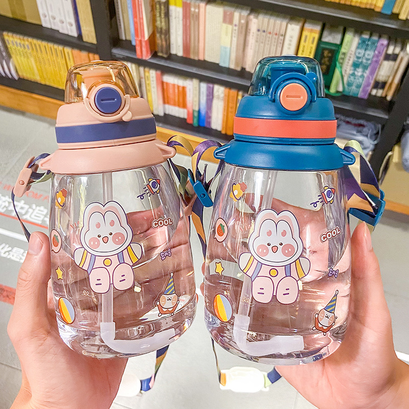 Title 4, Cartoon Cute Girl With Big Belly Water Cup With...