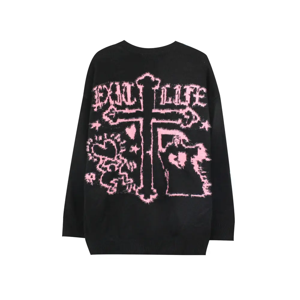 Hip-hop Trend Loose Round Neck Sweater Pullover