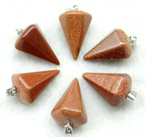 Natural Stone Agate Hexagonal Cone Pendant Golden Sands - Shop at LoveMi