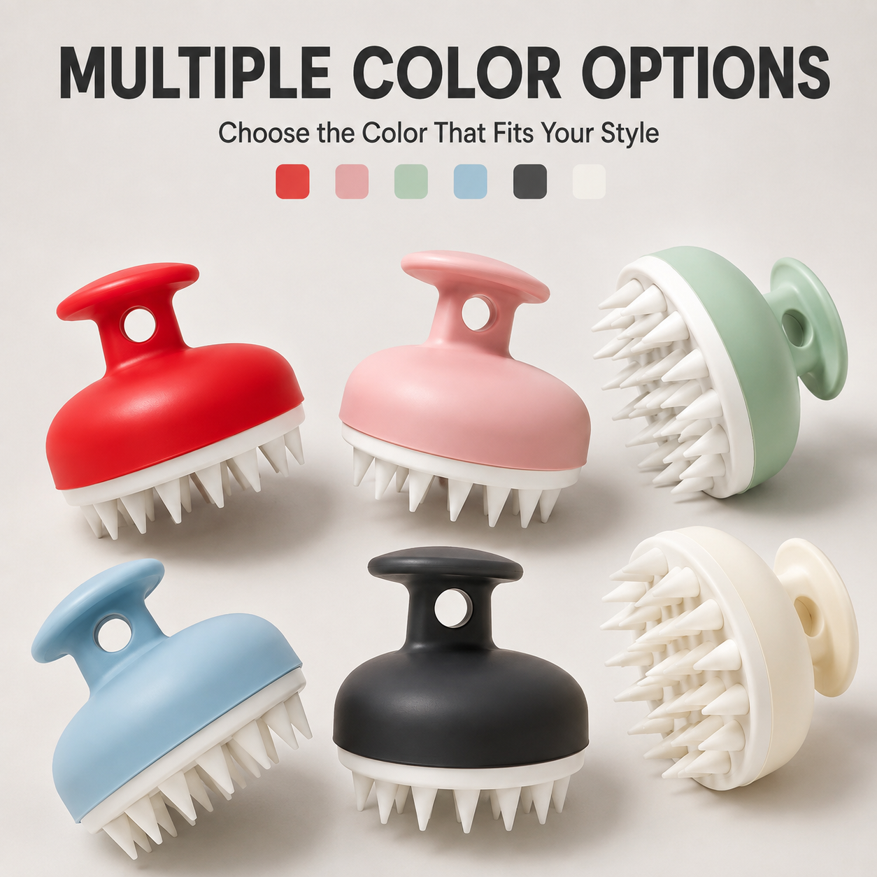 Silicone Scalp Massager Shampoo Brush With Soft Bristles Ergonomic Handle For Wet And Dry Hair Washing Deep Cleansing And Gentle Massage