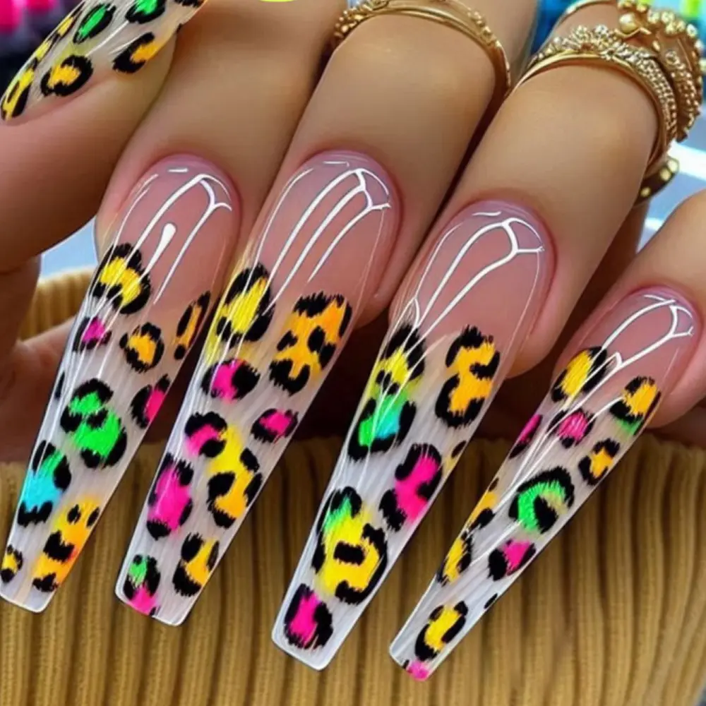Of Long-style Coffin-style Leopard-pattern French Press-style Acrylic