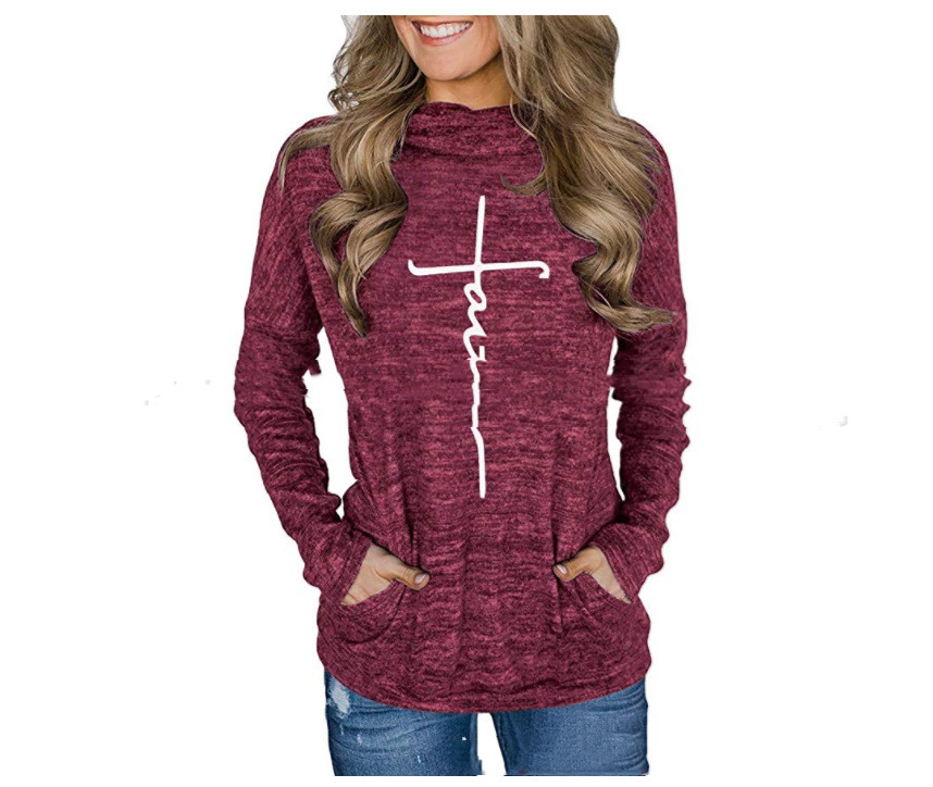 Wine red stamped cross