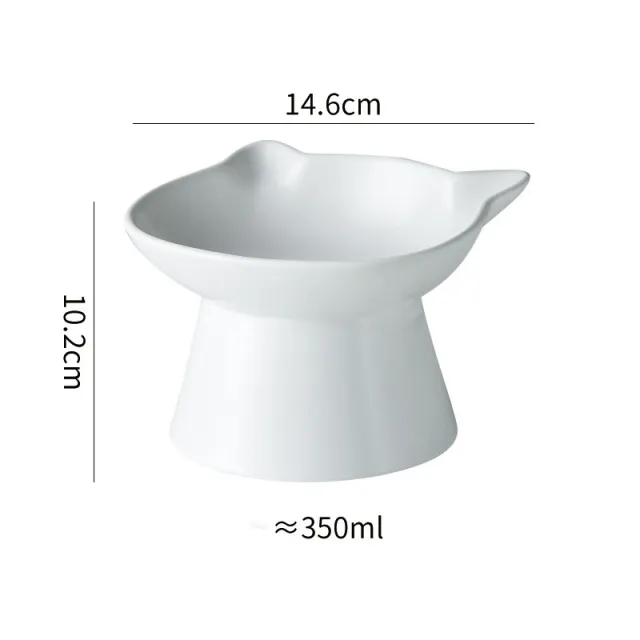Ceramic Tall Feet To Protect The Cervical Spine To Prevent Knocking Over The Dog Bowl Pet Drinking White - Shop at LoveMi
