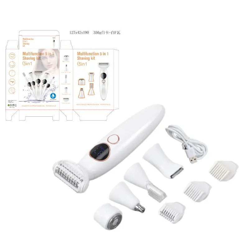 Electric Shaver For Women, 4 In 1 Rechargeable Trimmer, Waterproof Body Hair Epilator With Interchangeable Heads, USB Charging