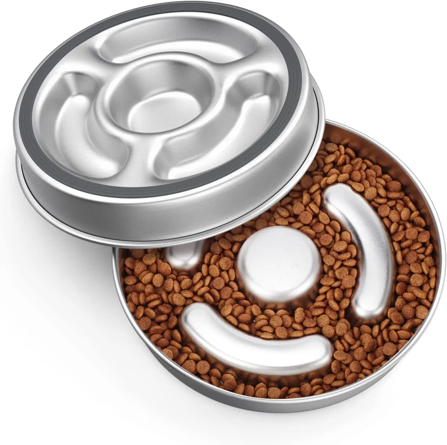 Pet Slow Feeding Bowl Stainless Steel Neck