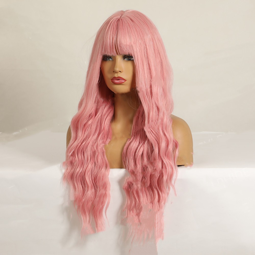 Air Bangs Wavy Long Curly Hair  Chemical Fiber Wig Female — foto 2