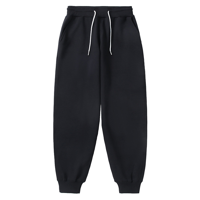 Solid Color Terry Casual Drawstring Leg Pants