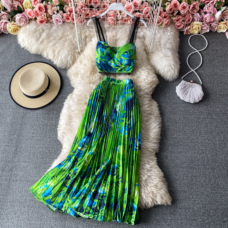 Pleated Sling Long Skirt, picture 4 of 7