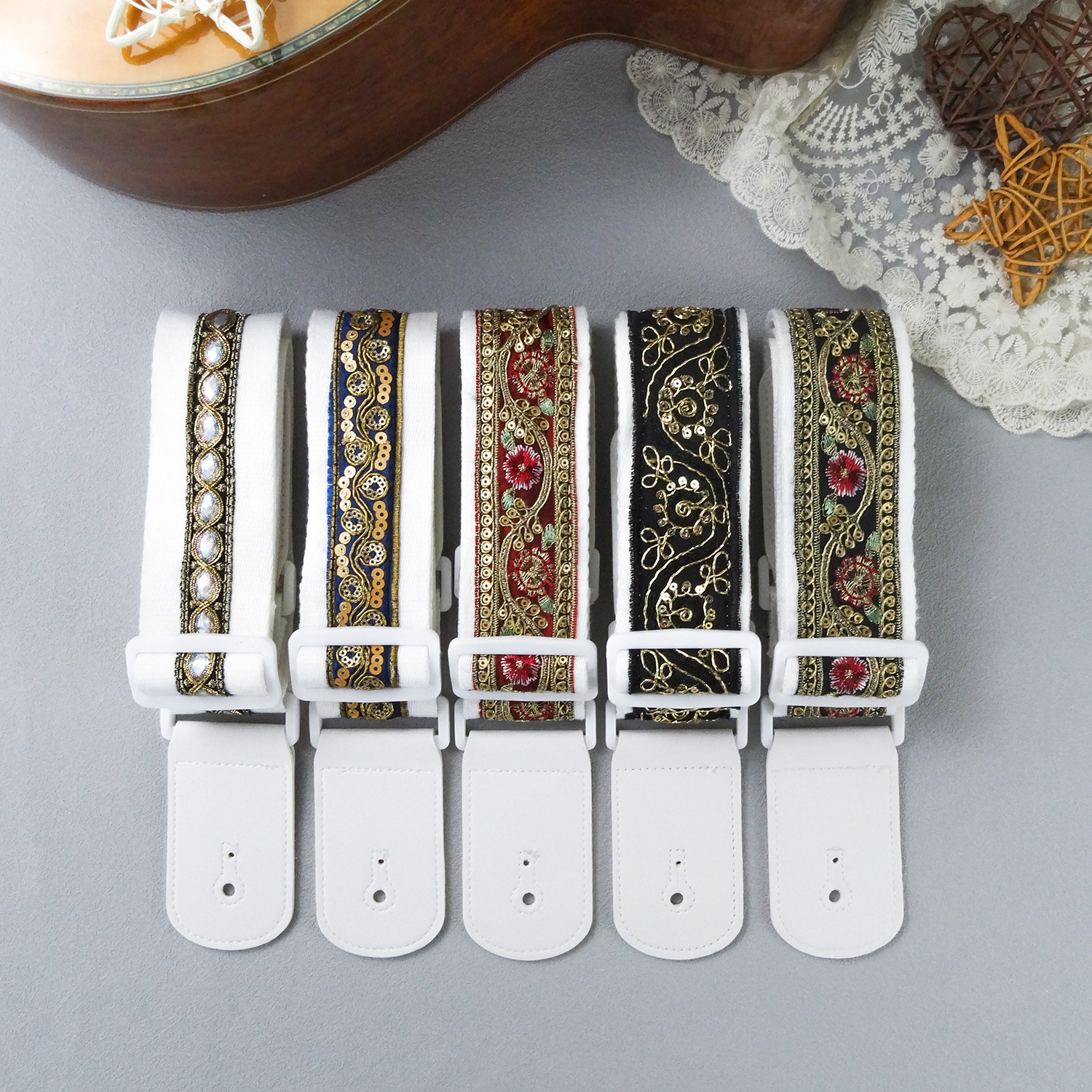 Title 3, Classical Universal Pearl Shell Bass Guitar Strap