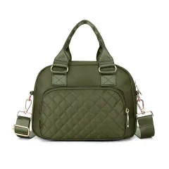 Casual Crossbody Rhombic Water-repellent Nylon Cloth One-shoulder Portable Ladies Oxford Cloth - Green - View 1
