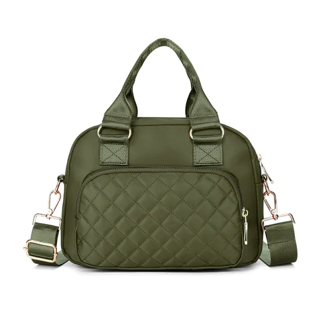 Casual Crossbody Rhombic Water repellent Nylon Cloth One shoulder Portable Ladies Oxford Cloth Green - Shop at LoveMi