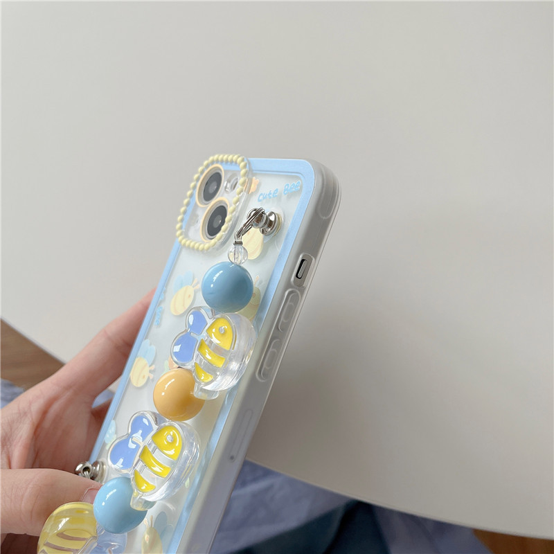 Cute And Funny Cartoon Little Bee Chain Mobile Phone Case - Image 2