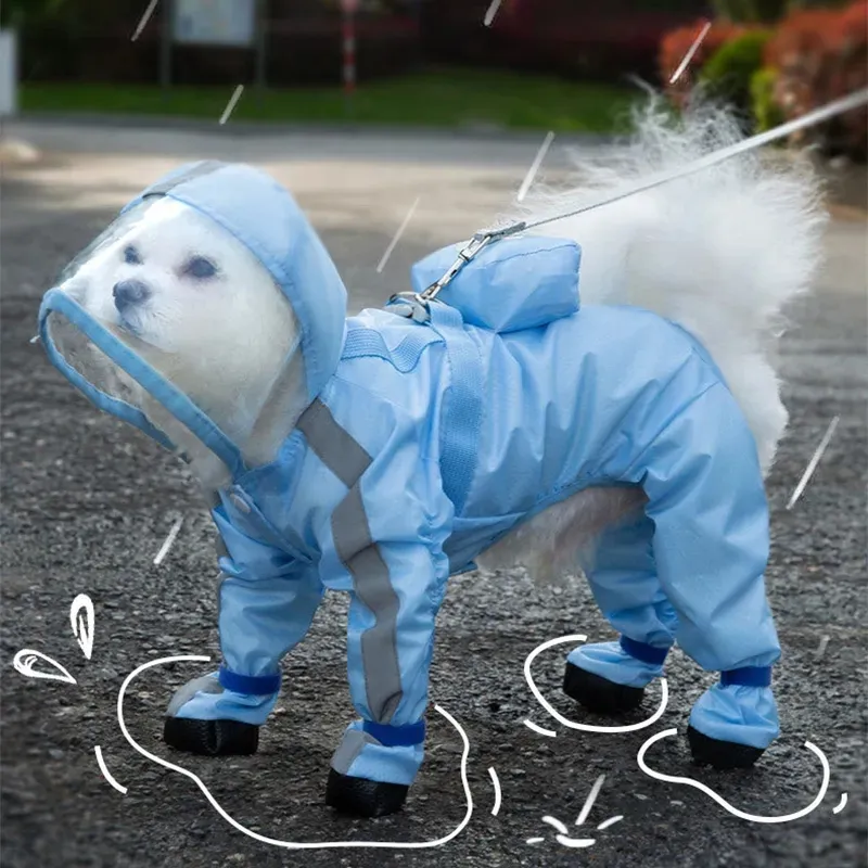 Pet Puppy Dog Raincoat Rain Jacket Coverage