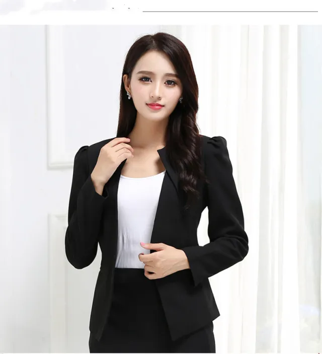 Spring And Autumn Elegant Slim Short Slim Suit Jacket Black - Shop at LoveMi