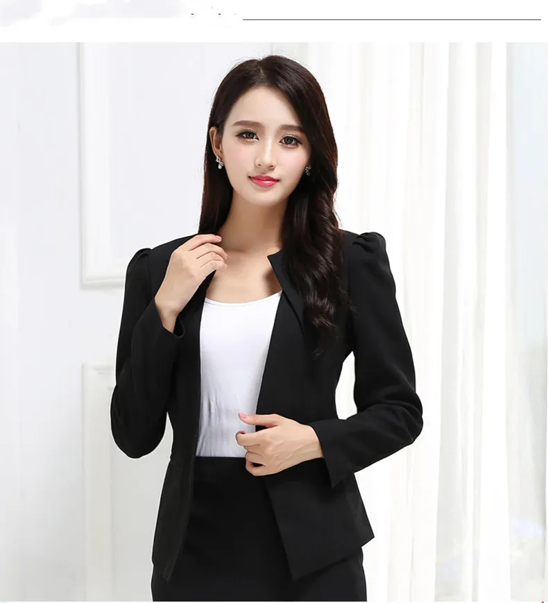 Spring And Autumn Elegant Slim Short Slim Suit Jacket - Black