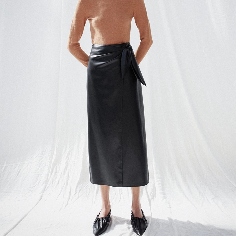 Title 6, PU leather A-line skirt skirt