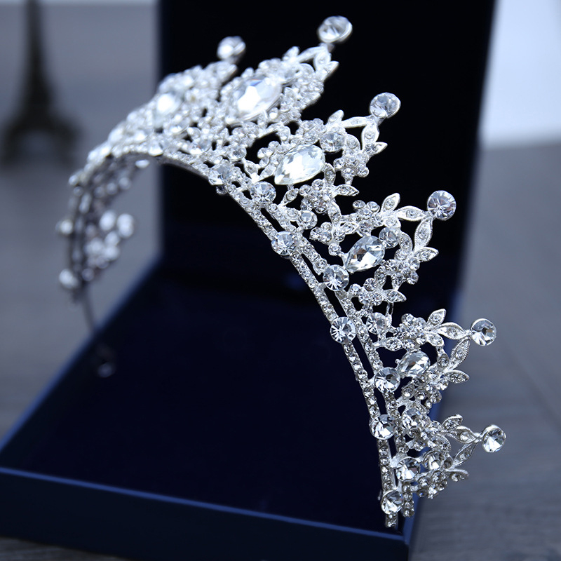 New Style Bridal Necklace Headwear Three-piece Set With Rhinestone Crown Wedding Accessories