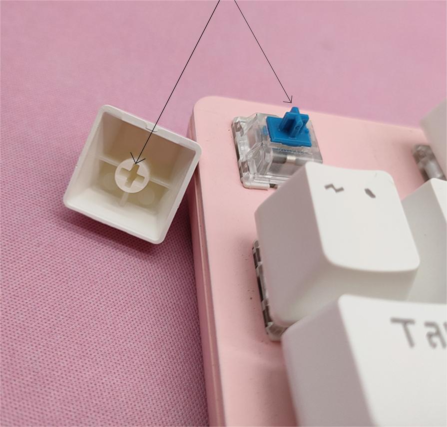 غطاء مفتاح لوحة المفاتيح الميكانيكية ذو عمود متقاطع واحد ونفاذية الضوء