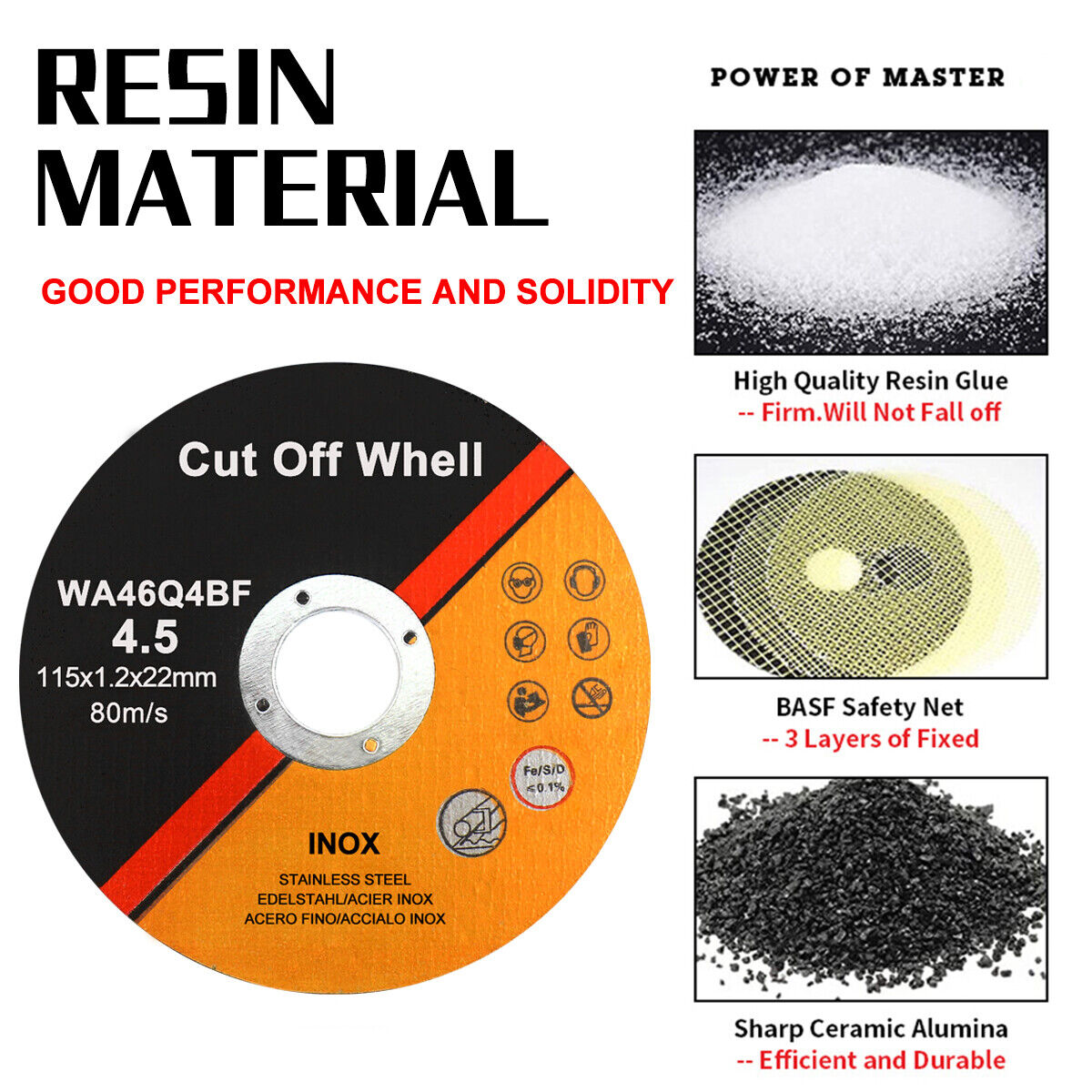 50 X 115mm ULTRA THIN 1mm METAL CUTTING BLADE DISC FOR STEEL & STAINLESS ANGLE 50PCS — foto 4