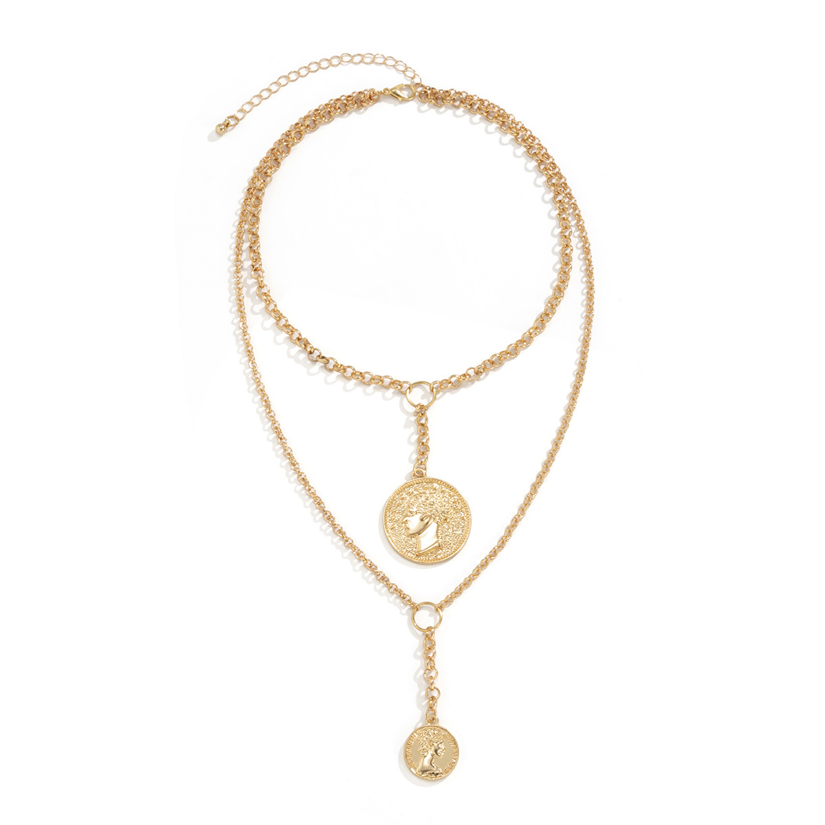 Jewelry Portrait Embossed Tassel Necklace Female