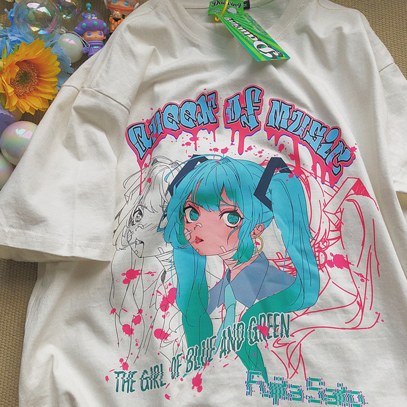 Title 4, T-shirt a maniche corte per ragazze anime in pu...