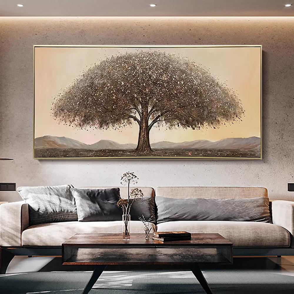 Handmade Oil Painting Canvas Wall Art Decoration Abstract Landscape Money Tree For Home Decor Rolled Frameless Unstretched Painting